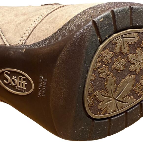 SOFFT Antica Women's 8.5 Leather Stone Taupe Buckle Strap Heeled Ankle Boots - Picture 11 of 15